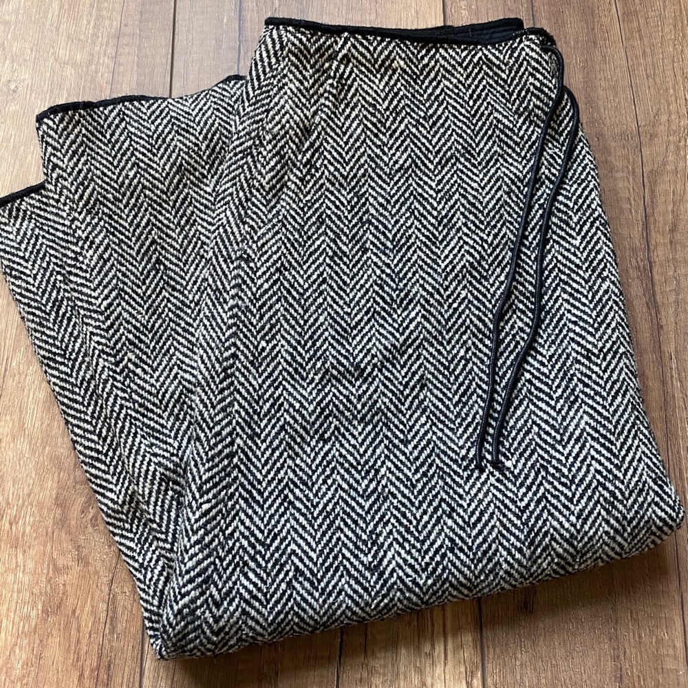 J. Crew Vintage Black & White Herringbone Skirt